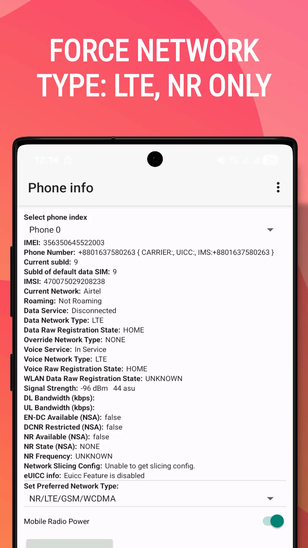 5G LTE Enabler screenshot