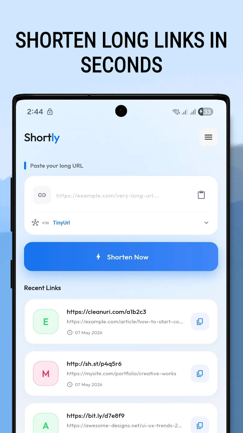 Shortly: URL & Link Shortener screenshot 1