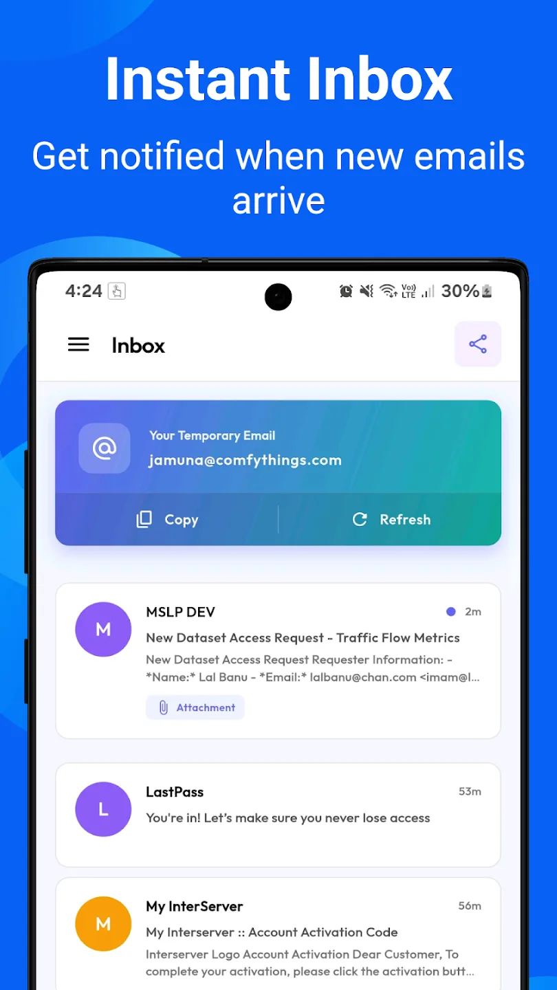 Temp Mail — Disposable Email screenshot 1